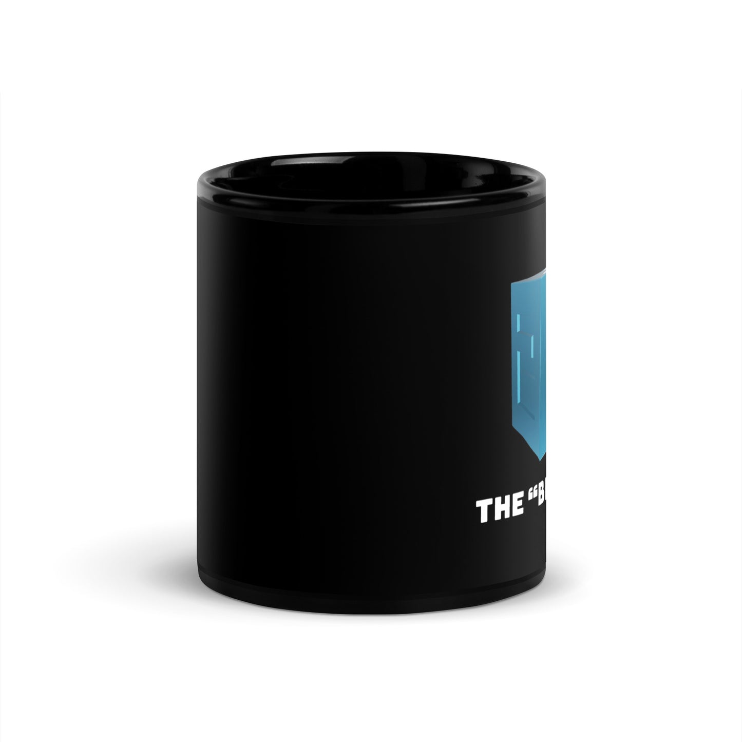 Blue Box Black Glossy Mug