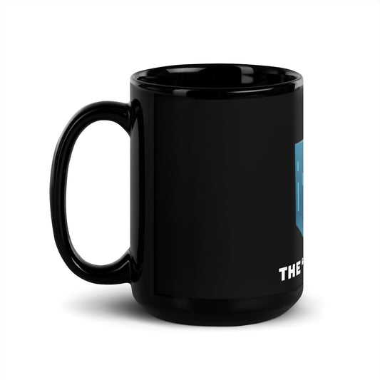 Blue Box Black Glossy Mug