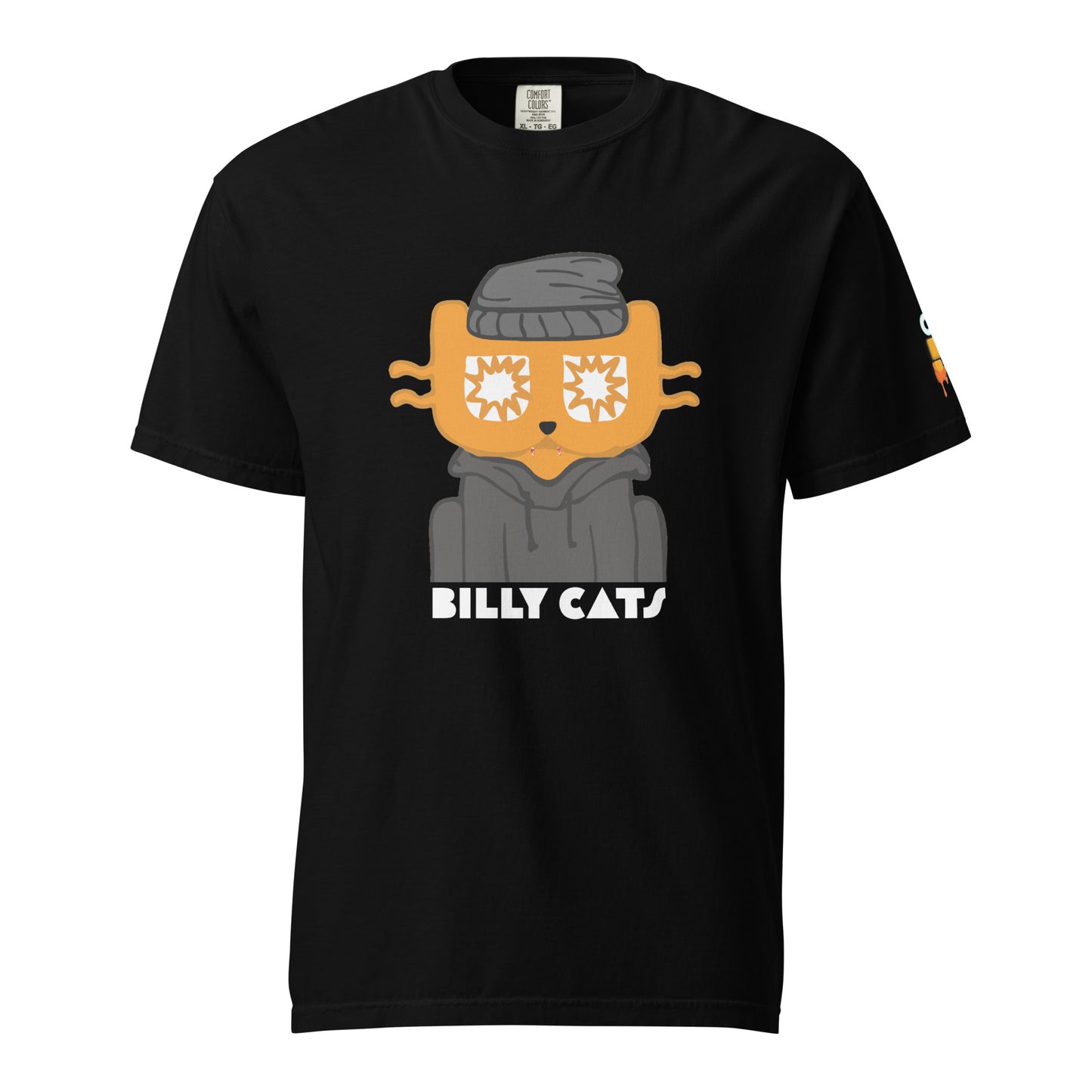 Billy Cat Orange Eyes T-shirt (Black)