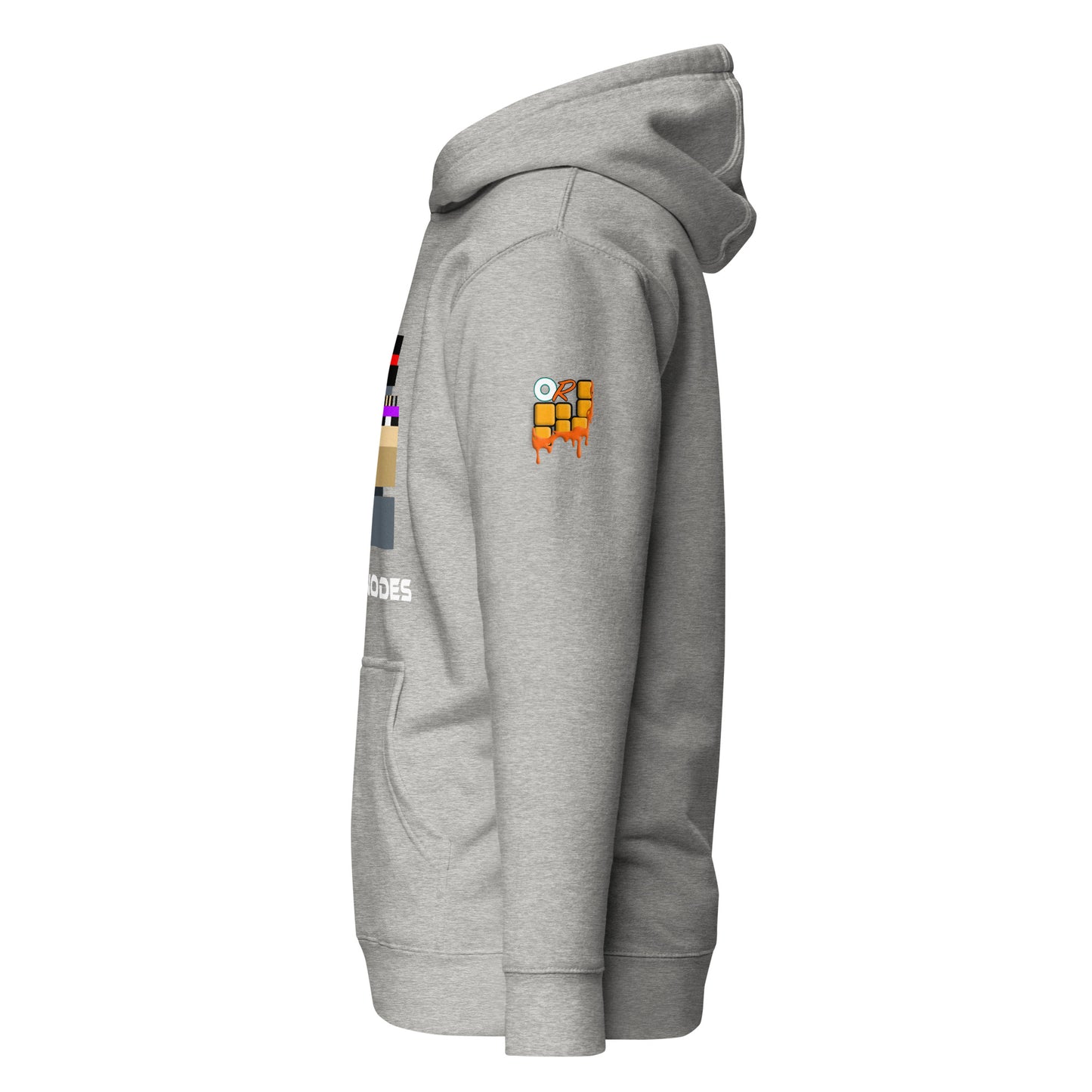 Grey Node Monke on Hoodie