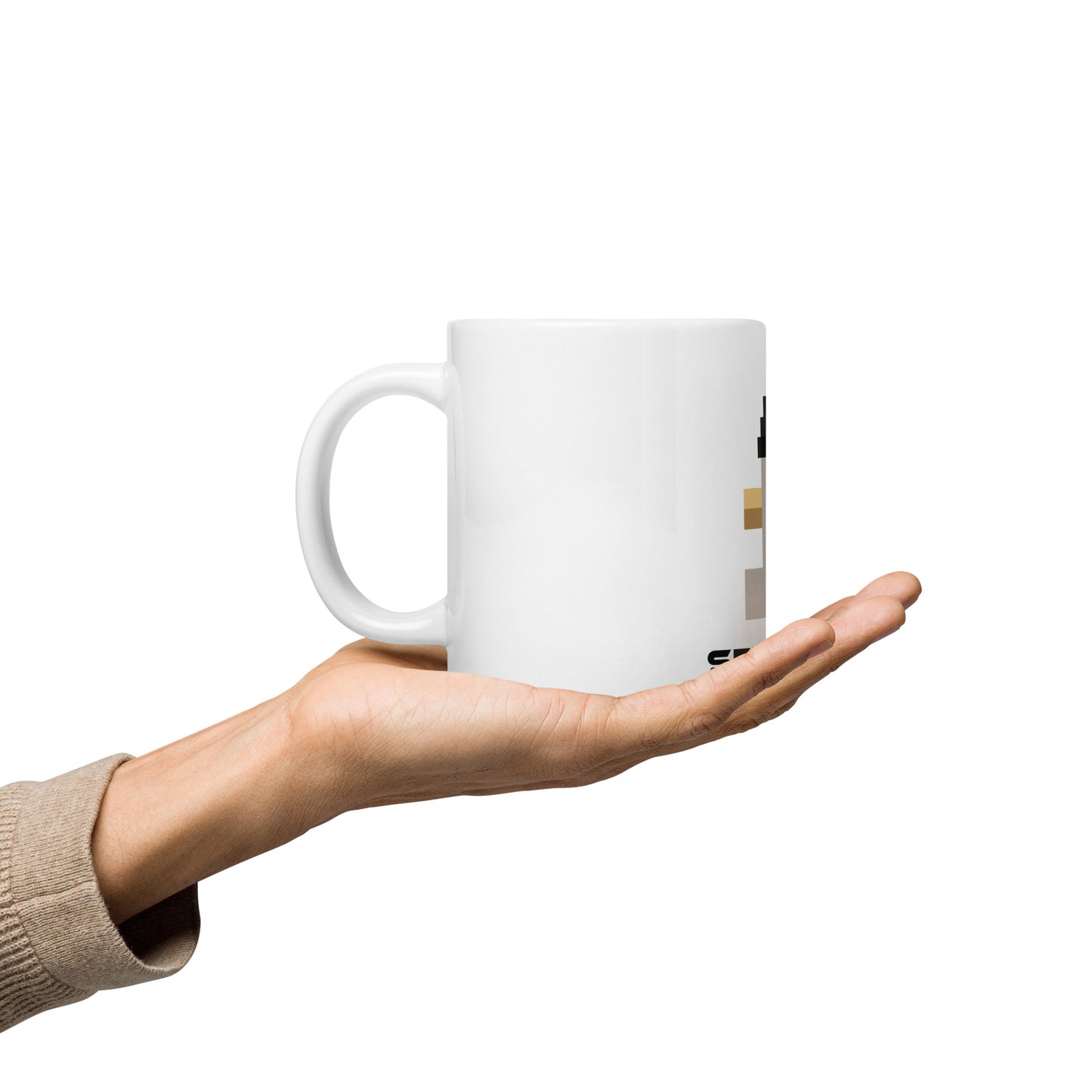 White Node Monke on white glossy mug